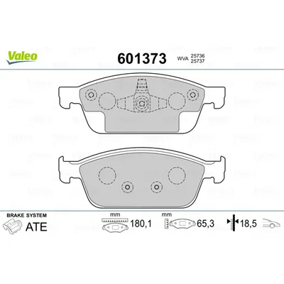 Тормозные колодки (Valeo) VALEO 601373