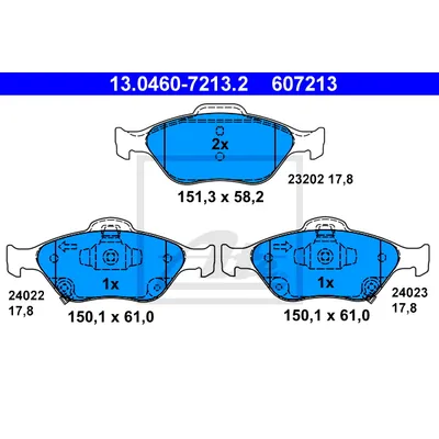 Колодки тормозные передние TOYOTA ATE 13-0460-7213-2