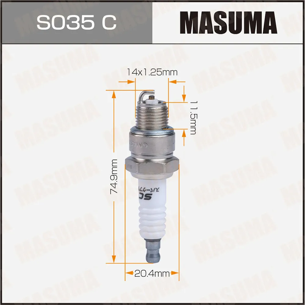 Свеча зажигания BP6HS (4511) HONDA/TOYOTA/CITROEN/PEUGEOT MASUMA S035C