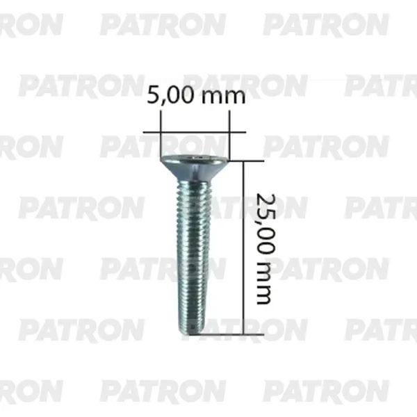 Болт металлический с потайной головкой, белый M5X25 PATRON P37-3106T
