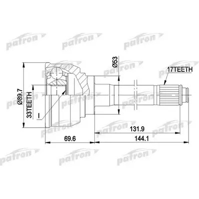 ШРУС наружн к-кт [A:17, B:33, D:89.7] ISUZU: TROOPER 88 PATRON PCV9007