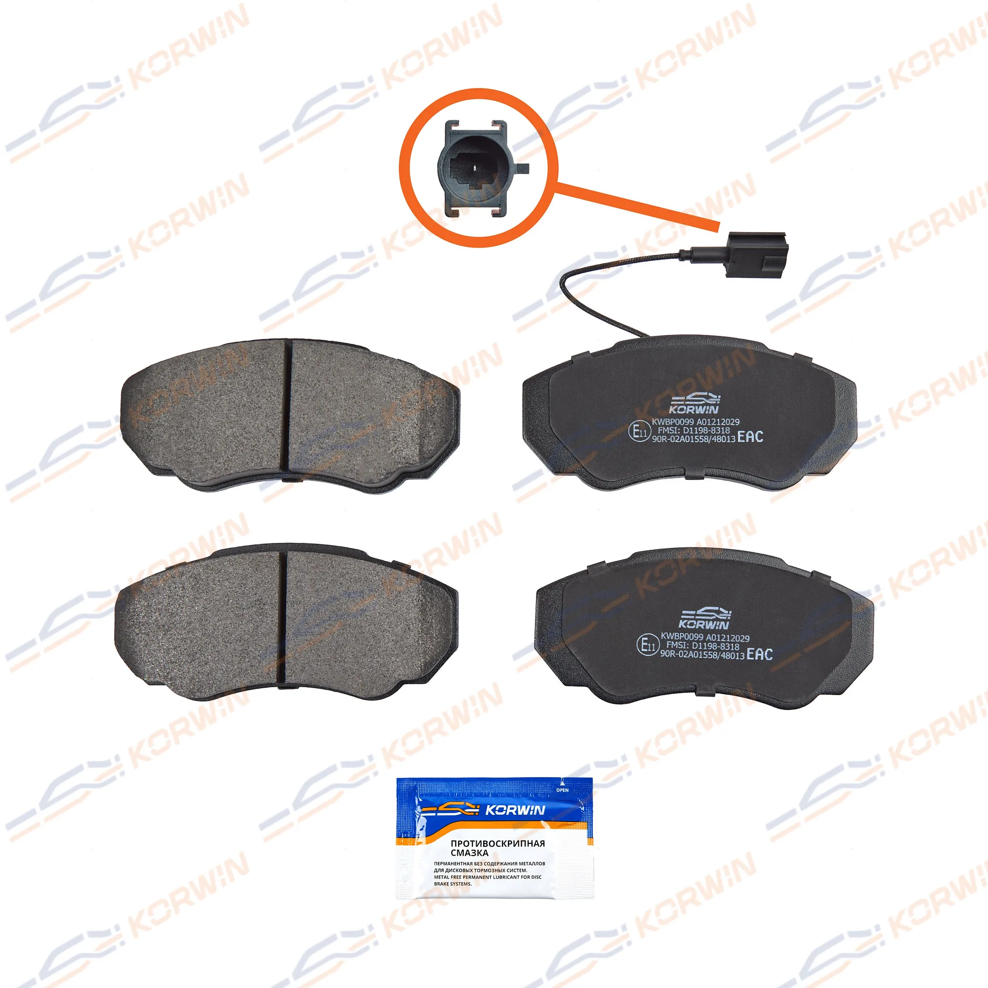 Колодки тормозные перед. Citroen Jumper (230/244) 94-/Ducato/Boxer 94- KORWIN KWBP0099