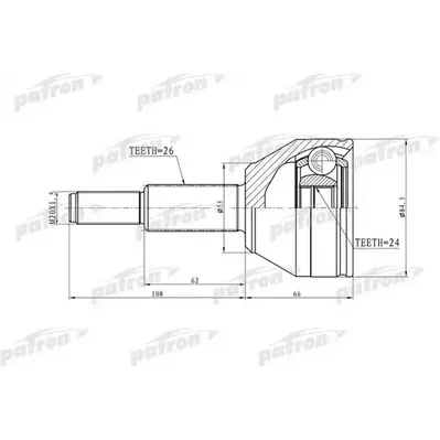 ШРУС наружн 26x55x24 FORD: FREESTAR 04-07 PATRON PCV6777