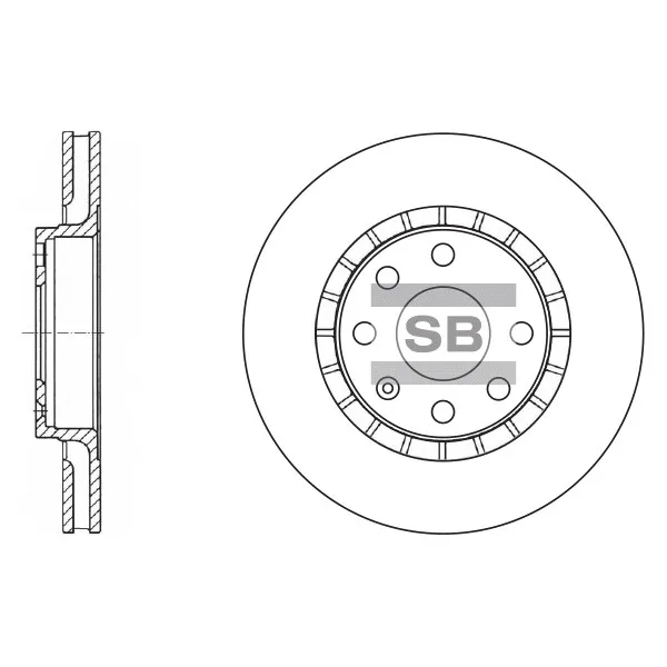 Диск тормозной передний GM LANOS/DAEWOO NEXIA /VENT D=236MM SANGSIN BRAKE SD3003
