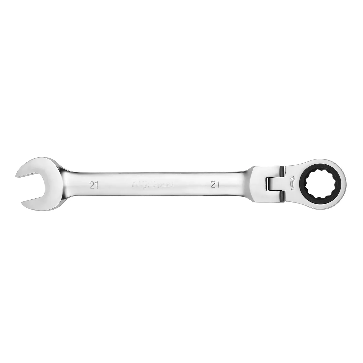 Ключ комбинированный, трещоточный, с шарниром, 21 мм AVSTEEL AV-315221