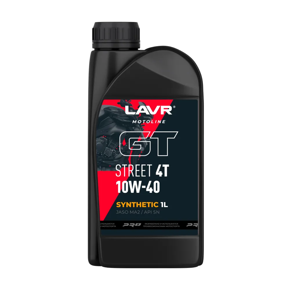 Моторное масло для мотоциклов GT STREET 4T 10W-40 SN MOTOLINE, 1 л LAVR Ln7725