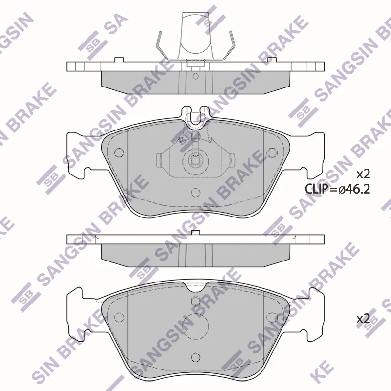 Колодки торм. MB C W202/E W210 перед. к-т SANGSIN BRAKE SP1755