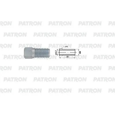 Штуцер универсальный M8, L=20MM, S=8, D=3,7MM CITROEN PATRON PHL5100120