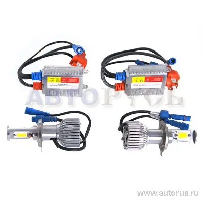 Лампа светодиодная 12V H4 11W SHO-ME комплект, 2 лампы, 2 блока картон H4 H/L