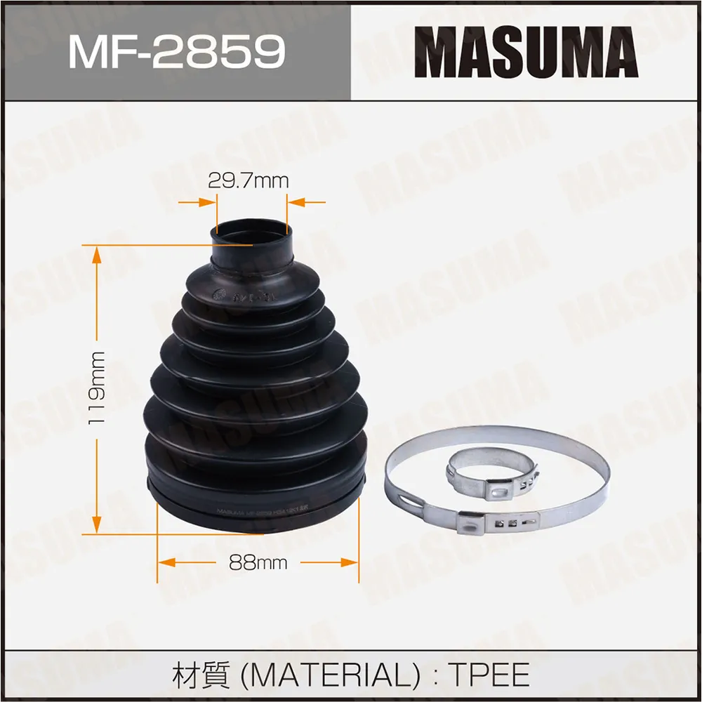 Пыльник ШРУСа (пластик) + спецхомут MASUMA MF-2859