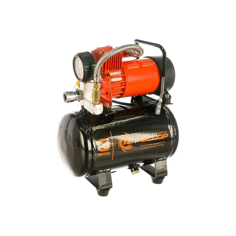 Компрессор АГРЕССОР AGR-3LT поршневой с ресивером 3л 180W (35л мин) 12V 1 2 AUTOPROFI AGR3LT