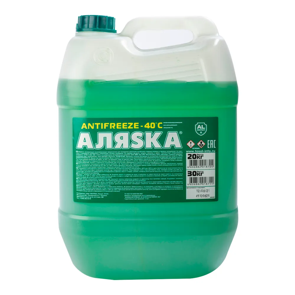 Антифриз Аляска Antifreeze G11 готовый -40C зеленый 20 л 5372