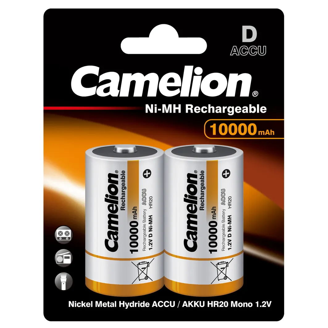 Батарейка Ni-Mh Camelion Rechargeable D 1,2V (2 шт) NH-D10000BP2