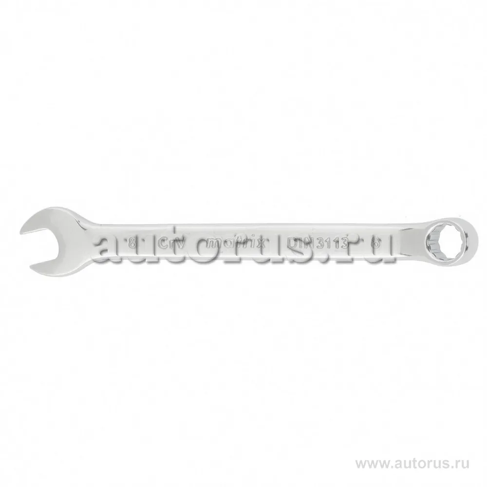 Ключ комбинированный, 9 мм, CrV, полированный хром MATRIX 15153