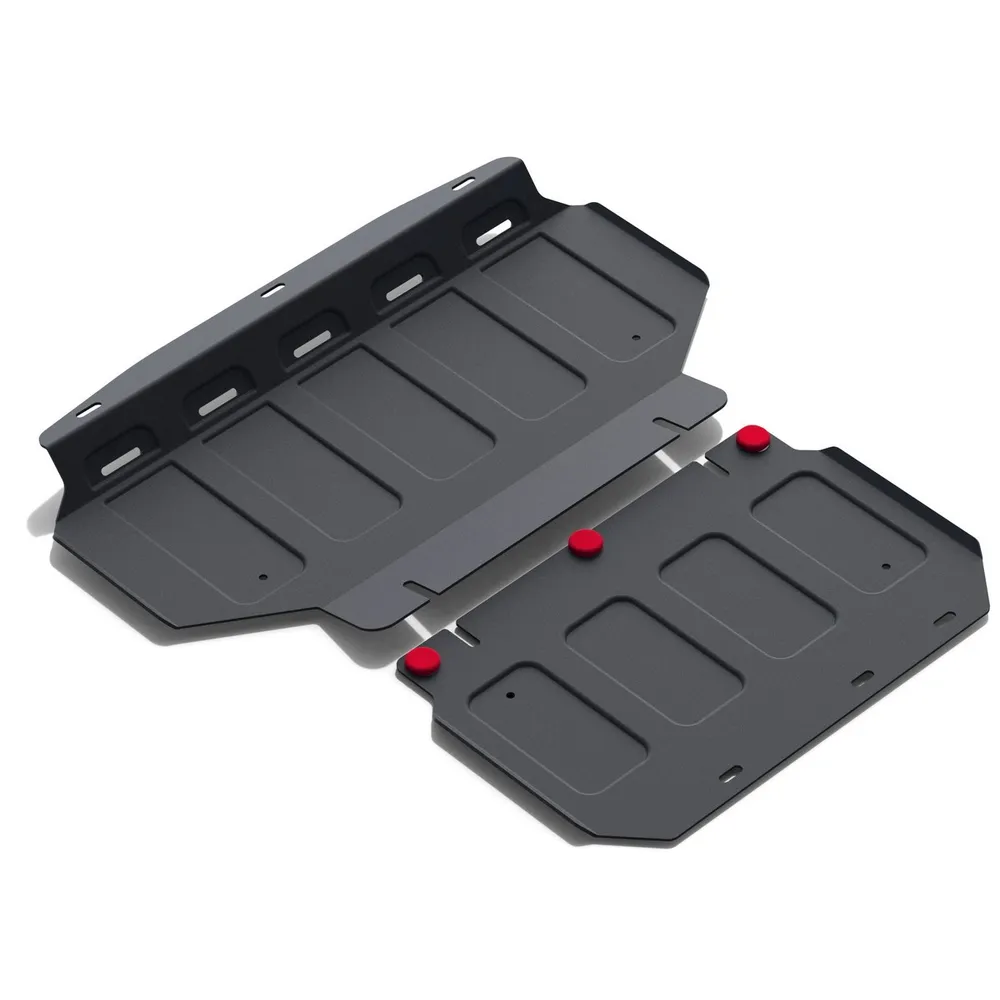 Защита картера + комплект крепежа, Kia Mohave 2009-2017, V - все, Две части Kia Mohave АВТОБРОНЯ 111.02839.1