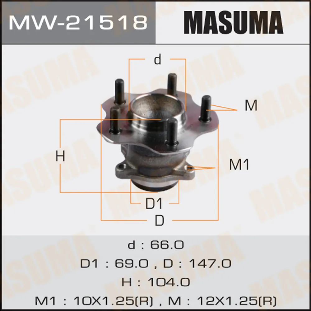 Подшипник зад.ступ.[ступица] MASUMA MW21518