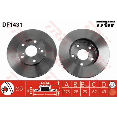 Диск тормозной передний LEXUS ES/TOYOTA CAMRY 96-01 TRW DF1431