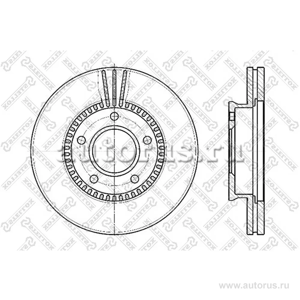 Диск тормозной передний MAZDA MPV 2.0-3.0/2.5TD 96-99 STELLOX 60203243V_SX