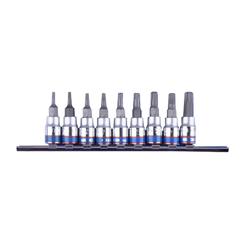 Набор торцевых насадок Torx T8-T40, 1/4DR, L37 мм, с отверстием, 9 предметов KING TONY 2119PR