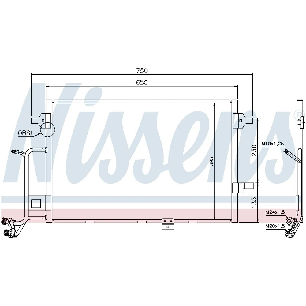 Радиатор кондиционера VAG A4/A6/A8/Allroad/Superb/Passat B5 all 2.5TDI NISSENS 94430