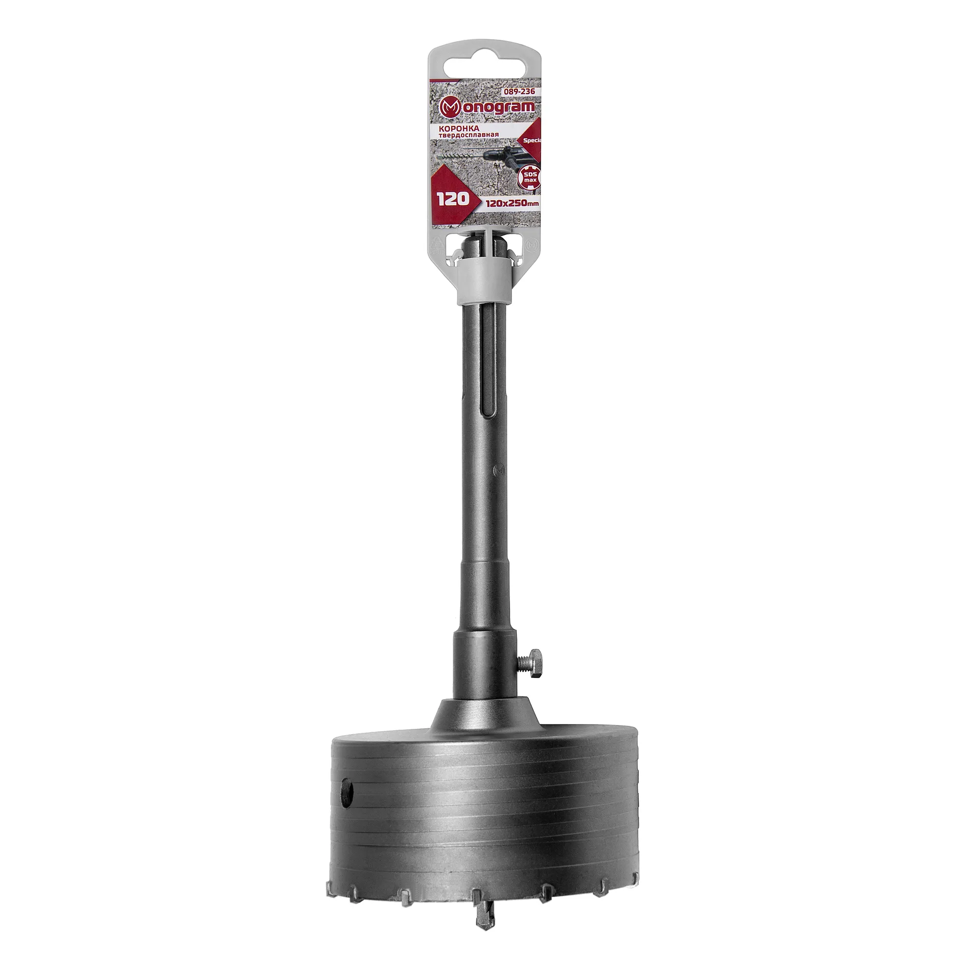 Коронка твердосплавная по бетону MONOGRAM Special 120х50/250 мм с адаптером SDS-max Monogram 089-236