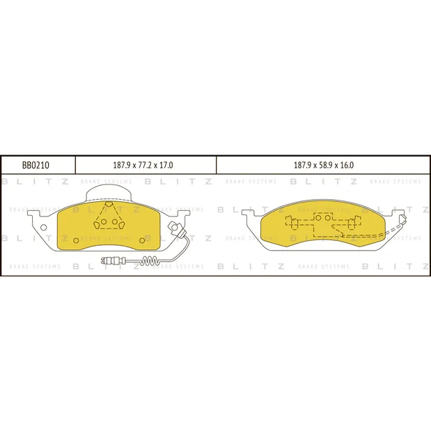 Колодки тормозные дисковые передние MERCEDES W163 98-> BLITZ BB0210