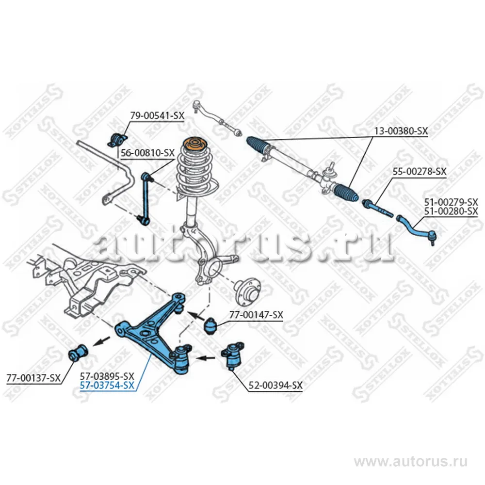 Рычаг перед.л. Ford Galaxy, VW Sharan 9 STELLOX 5703754_SX