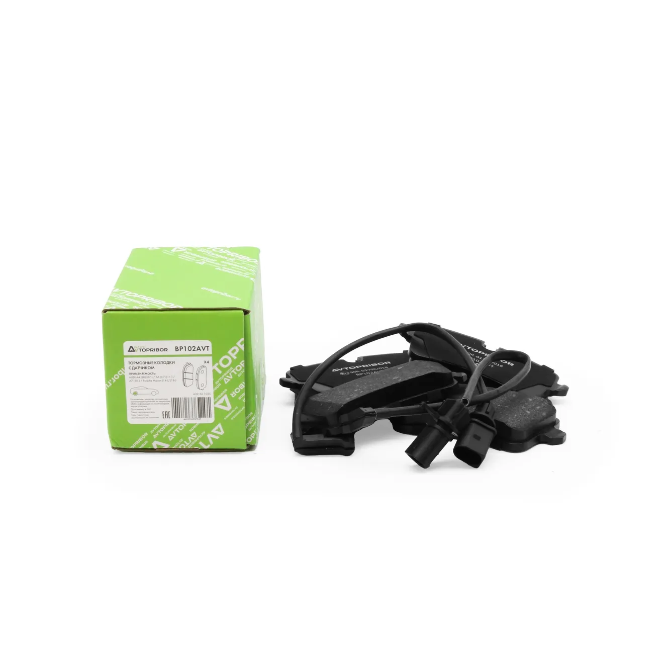 Колодки тормозные передние с датчиком Audi A4 (07-) / A6 (11-) / A7 (10-) / Porsche Maca AVTOPRIBOR BP102AVT