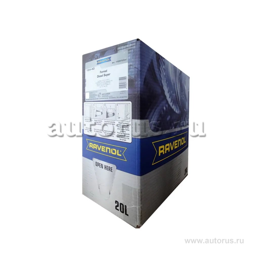 Моторное масло RAVENOL Formel Diesel Super SAE 15W-40 (20л) ecobox 1123215-B20 (4014835777125)