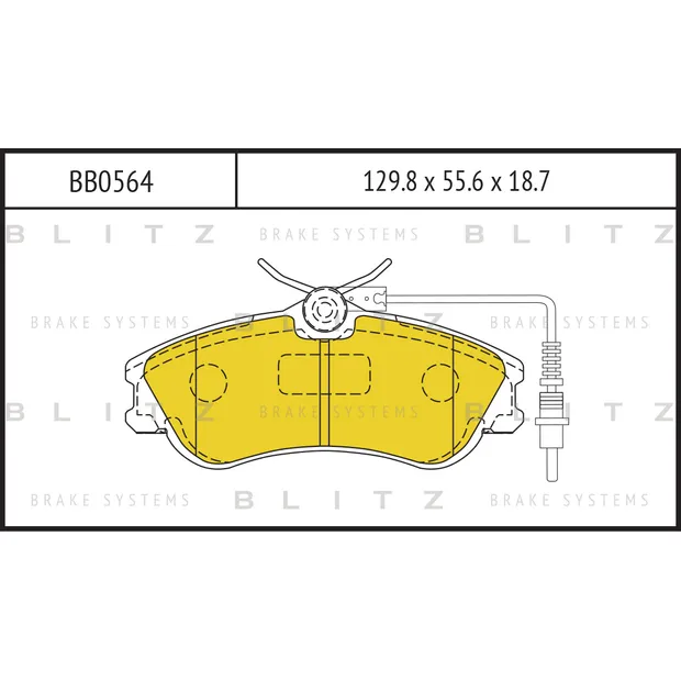 Колодки тормозные дисковые передние PEUGEOT Partner 96-> BLITZ BB0564