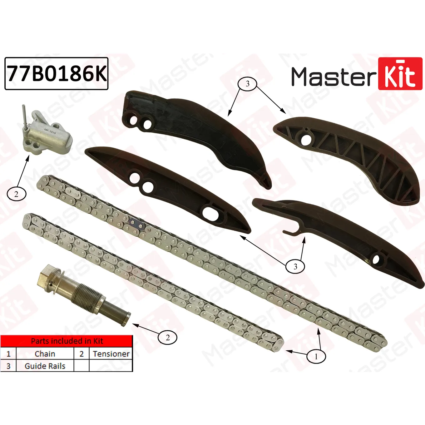 Комплект цепи ГРМ BMW 5 (F10)7 (F01, F02, F03, F04)X5 (E70) N57 D30 MASTERKIT 77B0186K