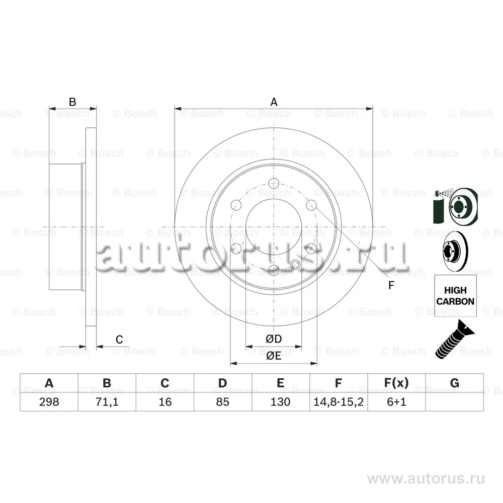 Диск тормозной задний MB SPRINTER, VW CRAFTER 06 BOSCH 0 986 479 295