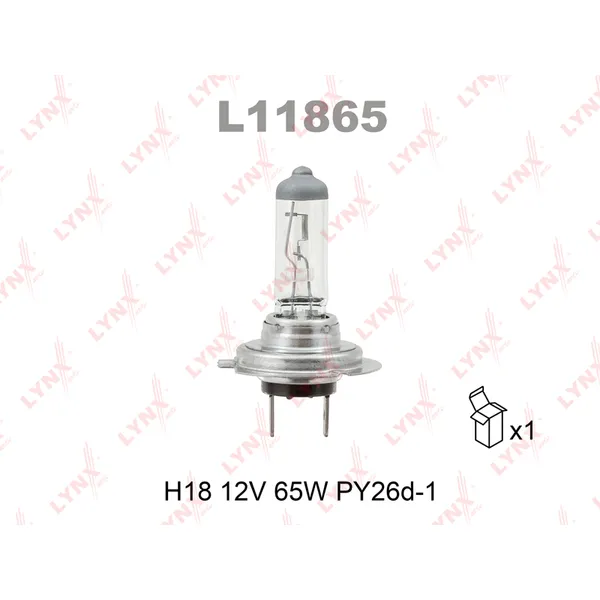 Лампа 12V H18 65W PY26D-1 LYNXauto 1 шт. L11865