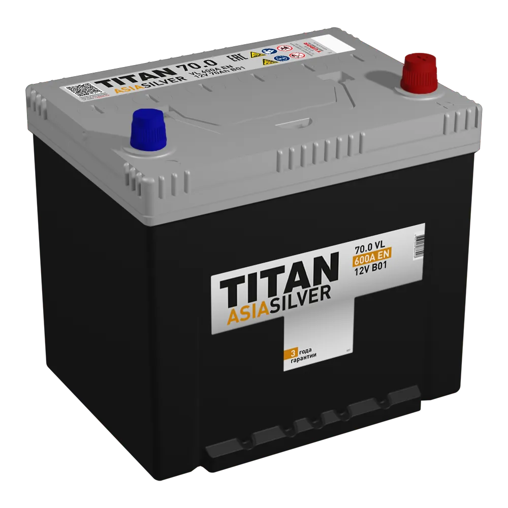 Аккумулятор TITAN ASIA SILVER 70 А/ч Обратная R+ 230х175х221 EN600 A