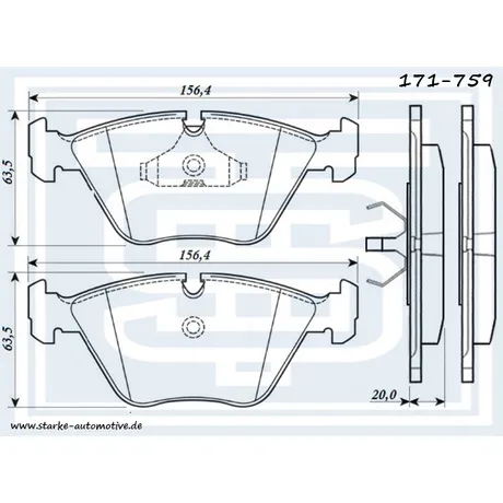 Колодки тормозные BMW E34/E32 передние STARKE 171759