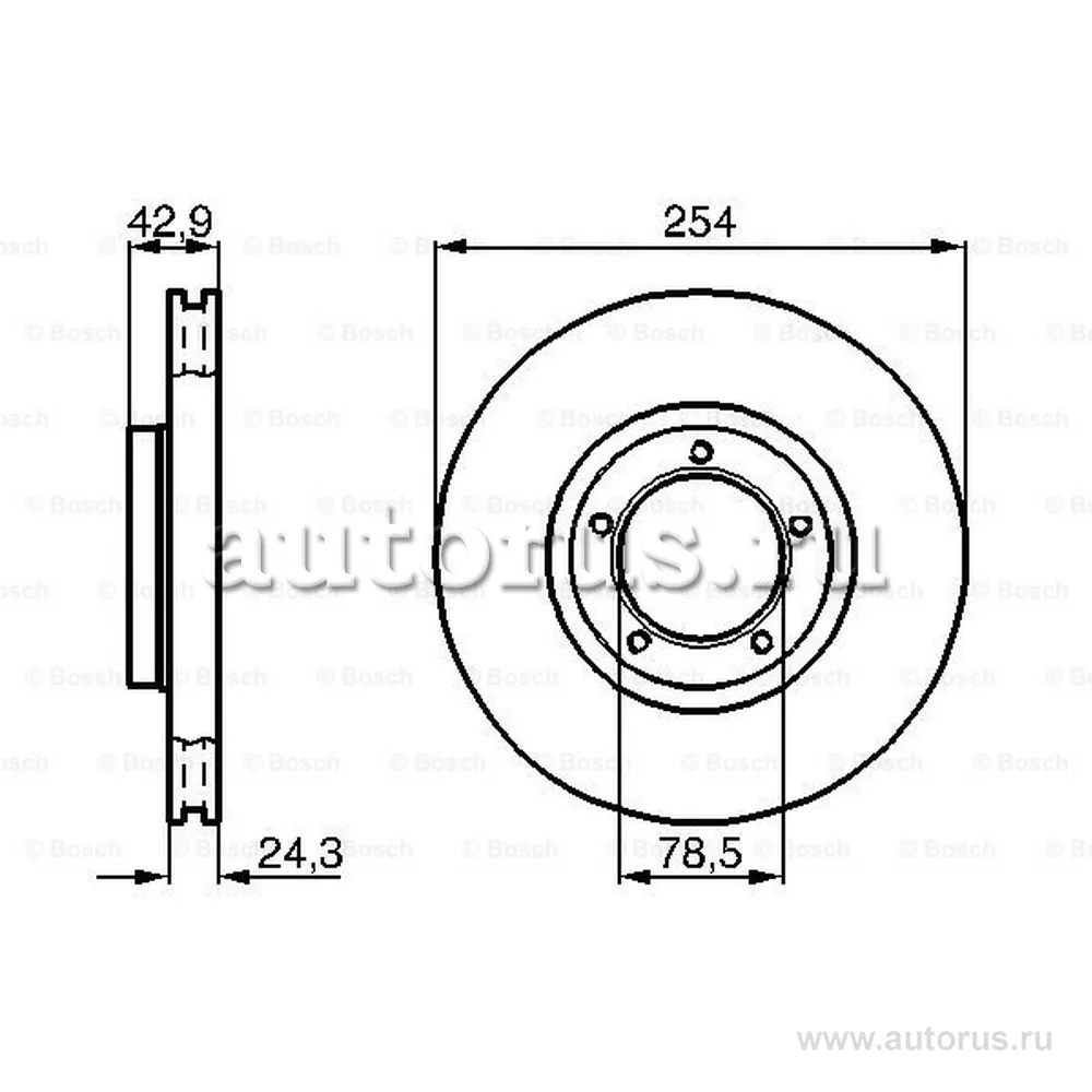 Диск тормозной передний BOSCH 0 986 478 160