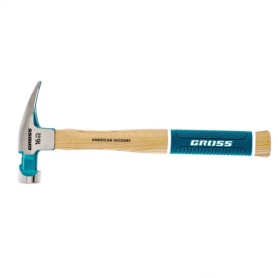 Молоток-гвоздодер,450 г, угол 75, магнит, обрезиненная рукоятка AMERICAN HICKORY GROSS GROSS 10418