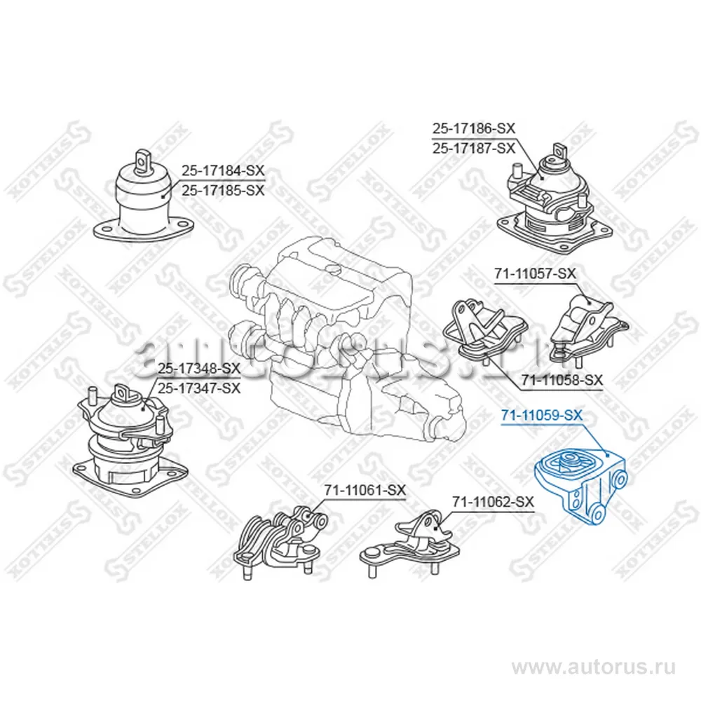 Опора КПП Honda Accord 02-08 STELLOX 71-11059-SX