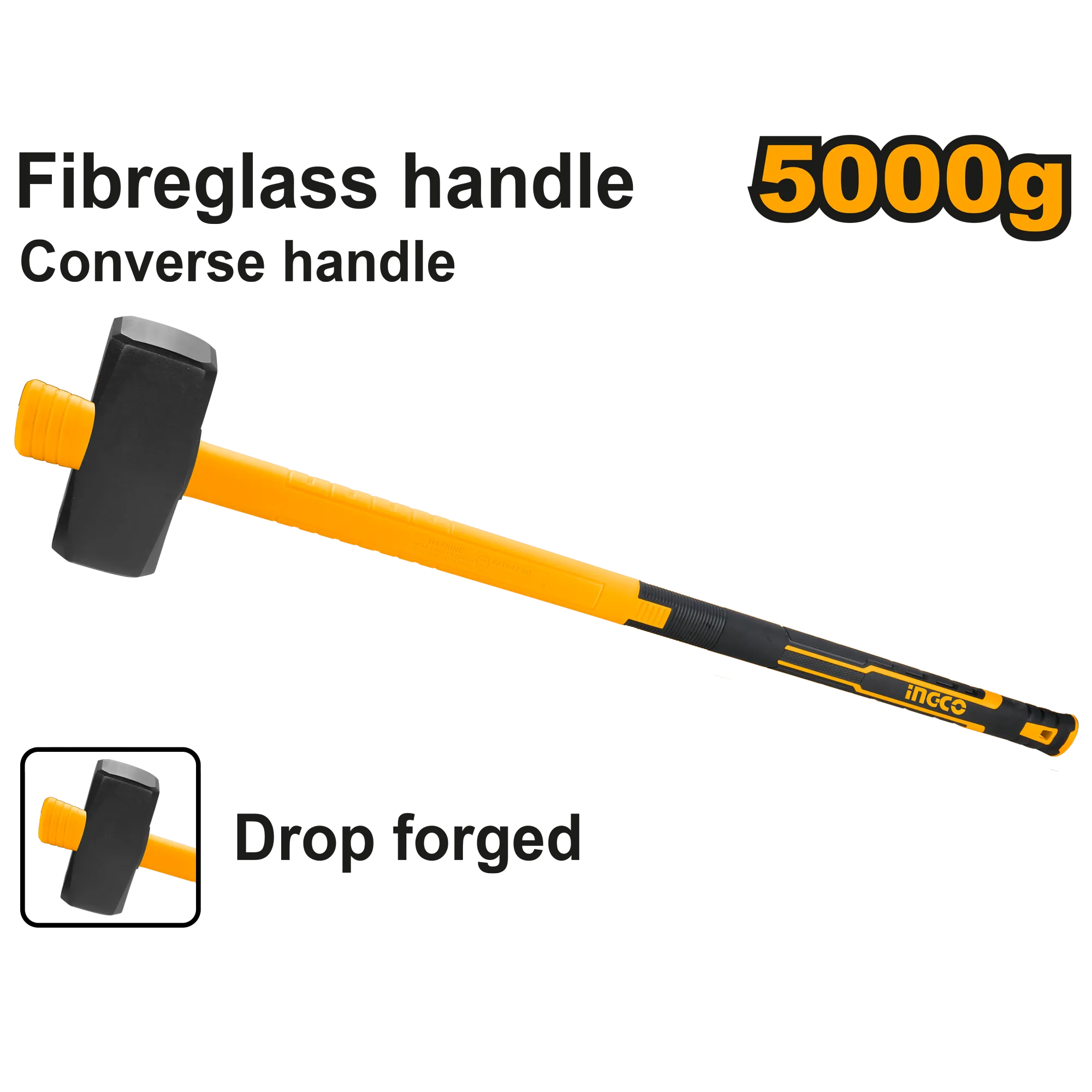 Кувалда с фибергласовой ручкой 5 кг INGCO HSTH03058D