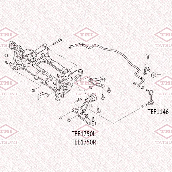 Рычаг передней подвески нижний R NISSAN X-Trail 00-> TATSUMI TEE1750R