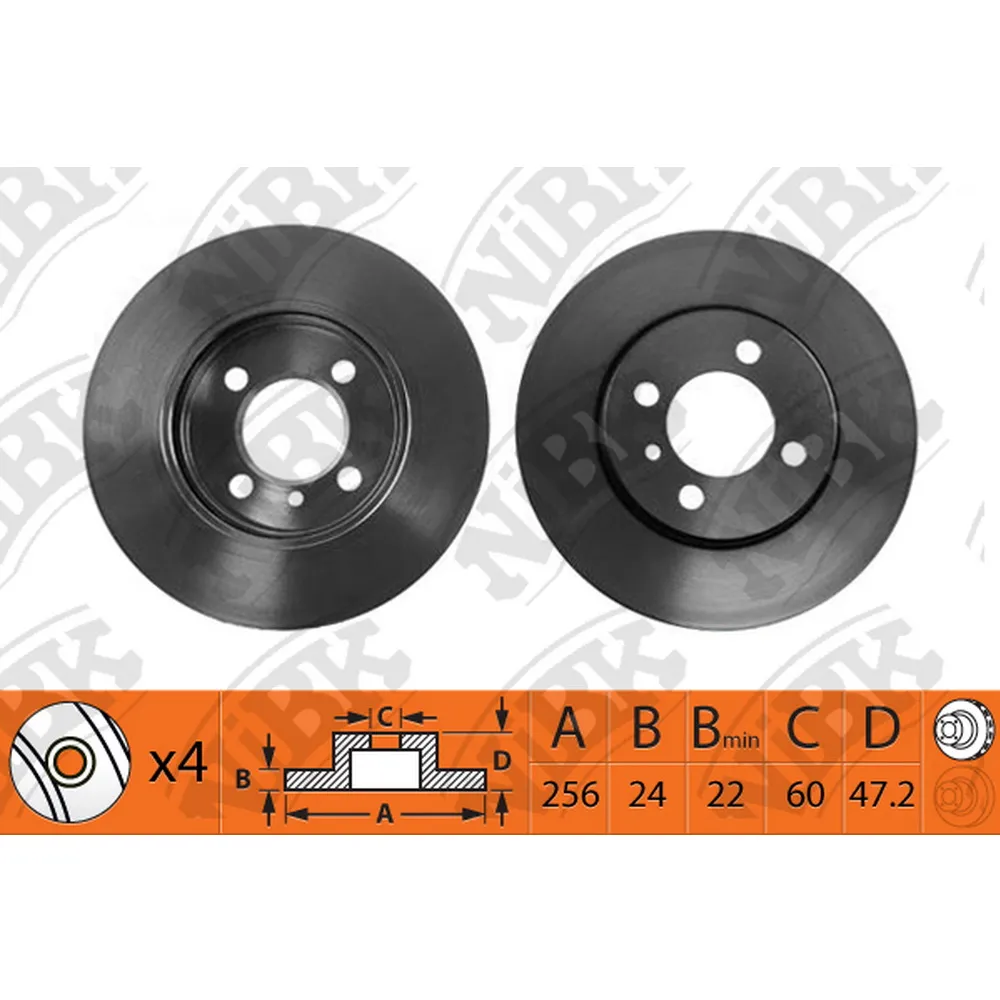 Диск тормозной передний CHEVROLET LACETTI/EPICA/REZZO /VENT D=256MM NIBK RN1324