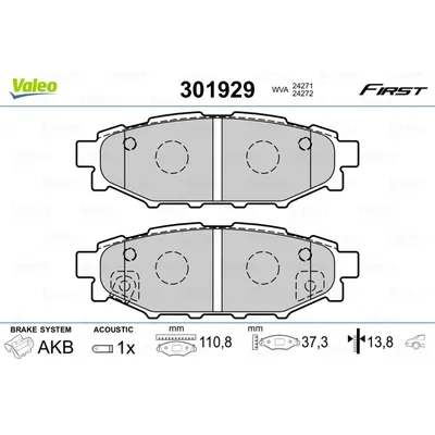 К-т дисков. тормоз. колодок VALEO 301929