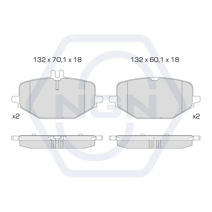 Колодки тормозные дисковые керамические (зад) NGN 3502335