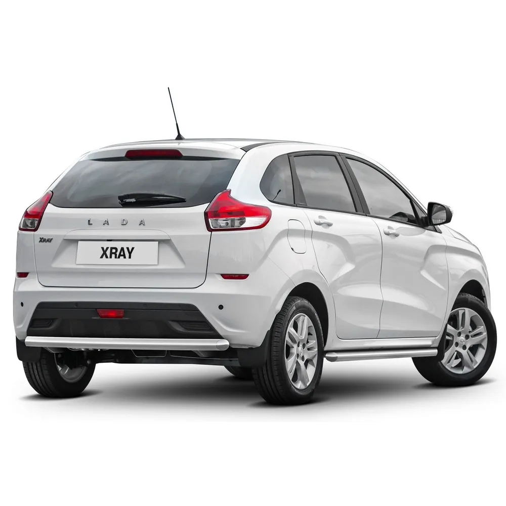 Защита заднего бампера d57 Rival для Lada X-Ray I 2015-н.в., нерж. сталь, R.6003.006