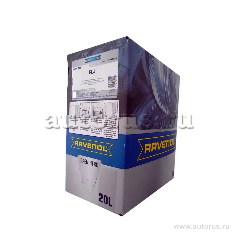 Моторное масло RAVENOL FLJ SAE 5W-30 (20л) ecobox 1111143-B20 (4014835811119)