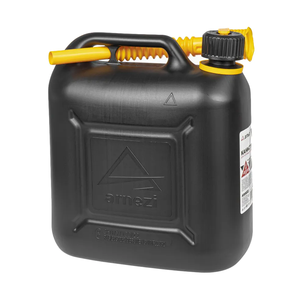 Канистра 10л для топлива пластиковая, с лейкой / черная ARNEZI A1006322
