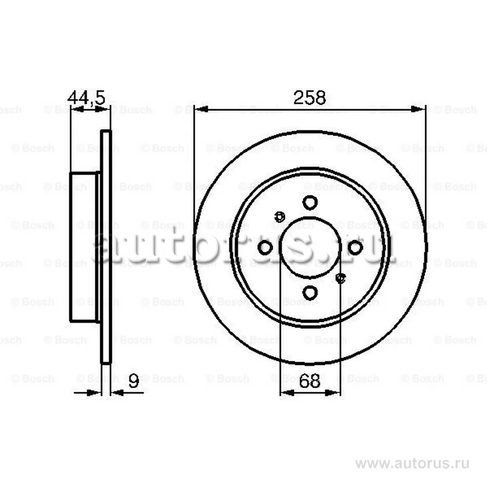 Диск тормозной задний NISSAN ALMERA N15 95-00 / SUNNY III 90-96 BOSCH 0 986 478 836