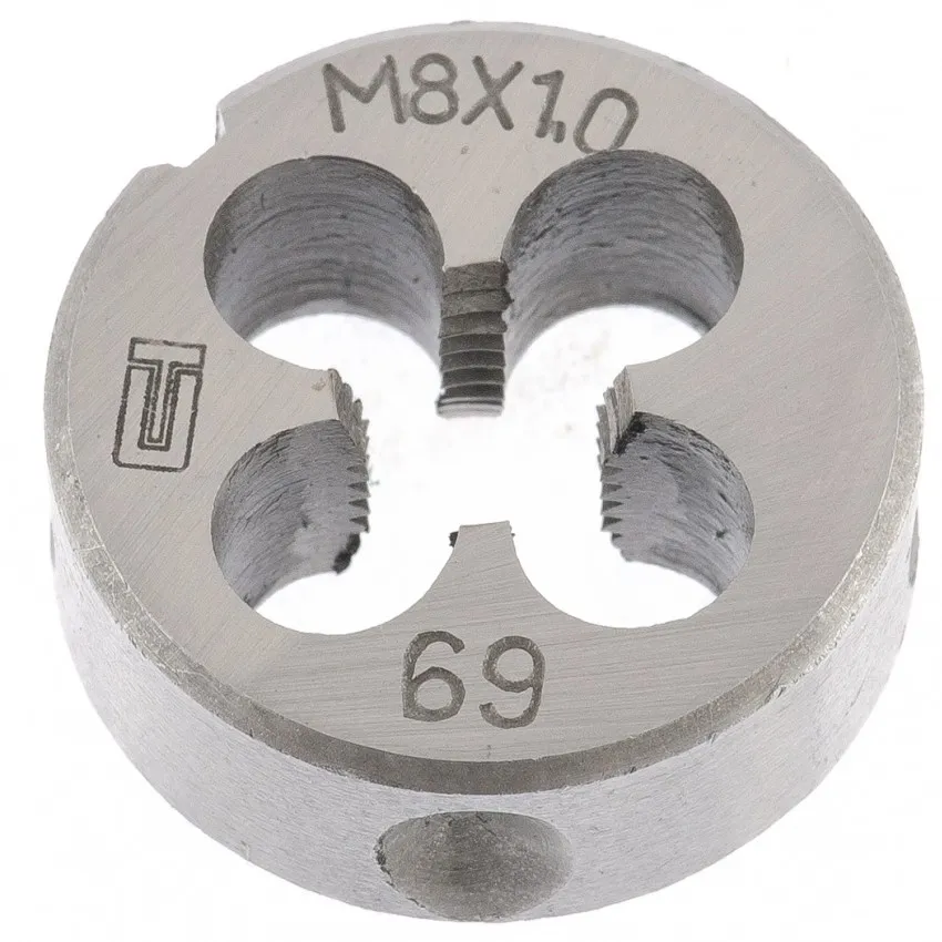 Плашка круглая метрическая М8x1,0 мм СИБРТЕХ 77019