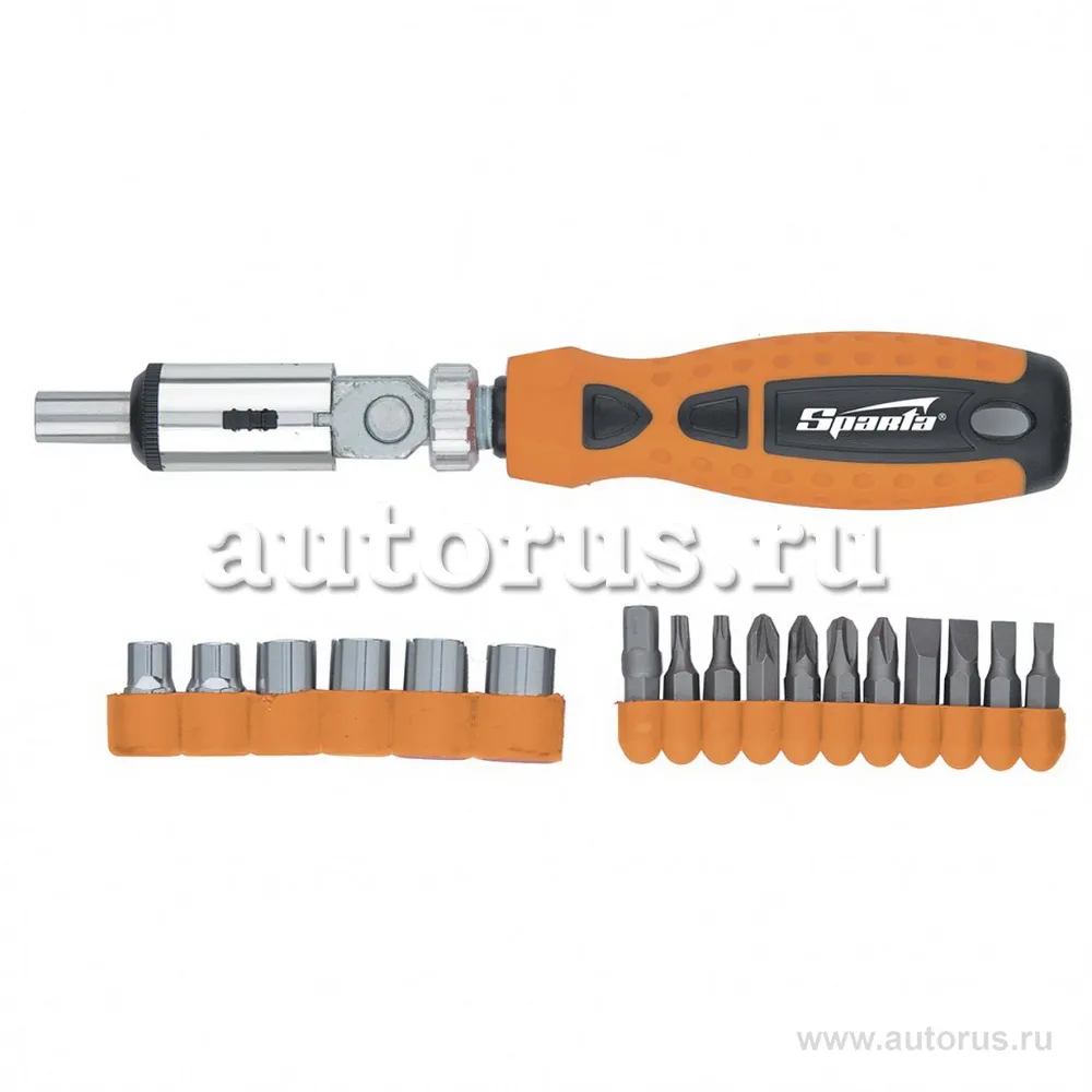 Отвертка реверсивная с шарниром, биты, торцевые головки, 18 шт. SPARTA 115545