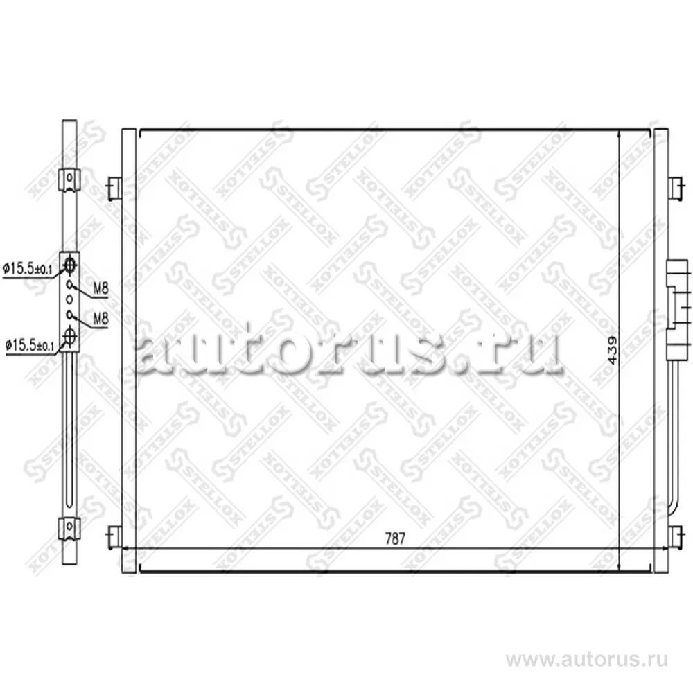 Радиатор конд. Chrysler Voyager 2.4/3.3/3.8 00> STELLOX 10-45186-SX
